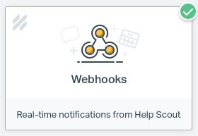 Screenshot of the webhooks button in HelpScout
